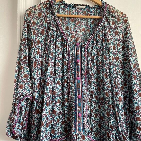 Poupette St Barth 3/4 Sleeve Ruffled Poncho Dress - Picture 5 of 12